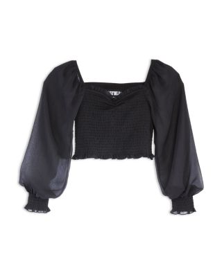 KatieJnyc - Girls' Chloe Sheer Sleeve Top - Big Kid