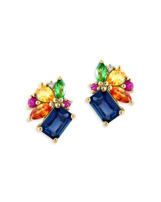 Bloomingdale's Fine Collection - Rainbow Sapphire Stud Earrings in 14K Yellow Gold