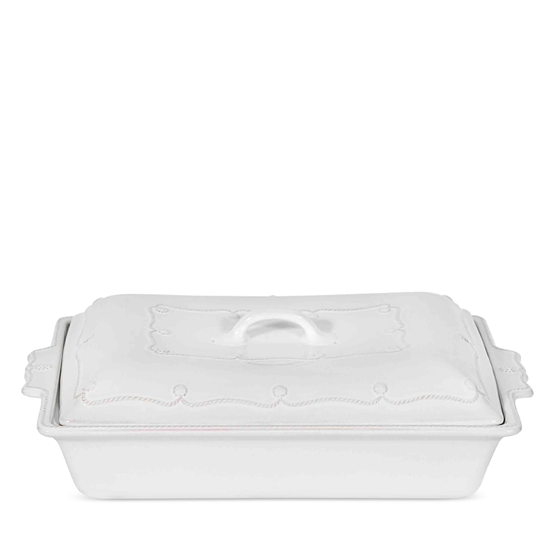 Juliska Berry & Thread Whitewash Lidded Rectangular Baker In Whitewash