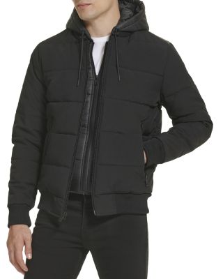 Kenneth Cole Quilted Hooded Bib Bomber Jacket Bloomingdale s