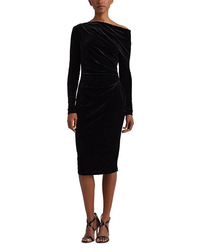 Ralph Lauren Asymmetric Velvet Dress | Bloomingdale's