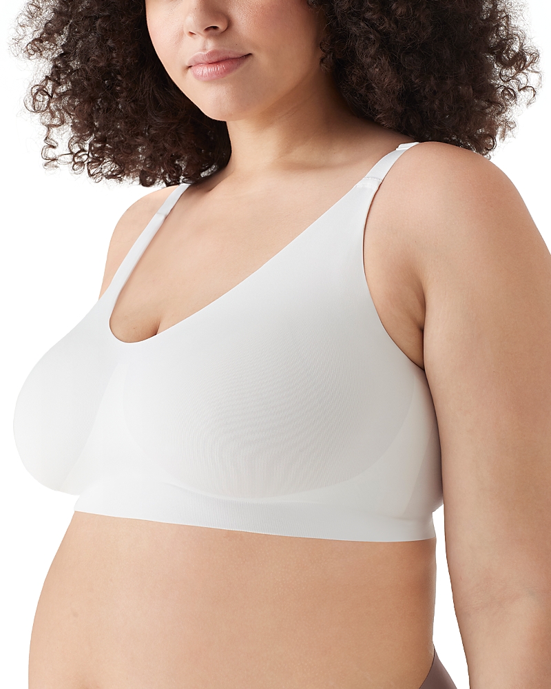 True & Co. Soft Form V-neck Adjustable Strap Bralette In White