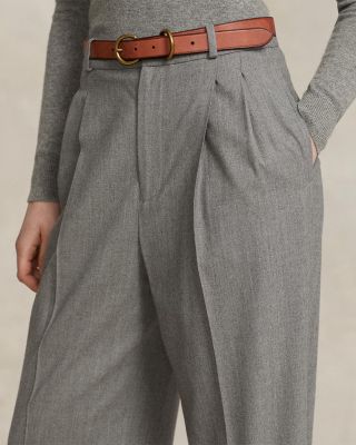 Pleated Wool Blend Pants
