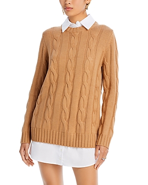 Shop Staud Aldrin Cable-Knit Layered Sweater Dress