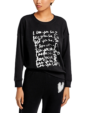 Aqua X Kerri Rosenthal I Love You So Graphic Print Sweatshirt - 100% Exclusive In Black