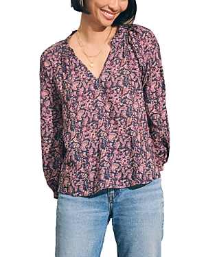 Faherty Portia Top In Fiona Block
