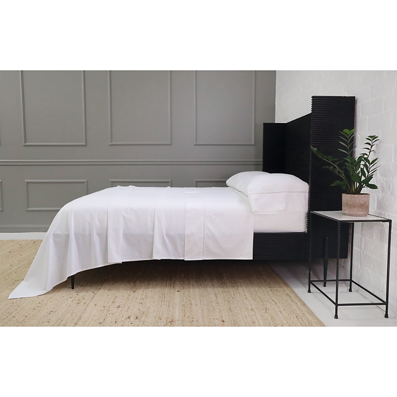 Pom Pom At Home Como Ladder Stitch Sheet Set, Queen In White