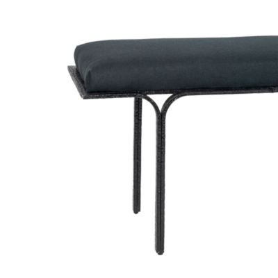 Bryn Linen Bench in Black
