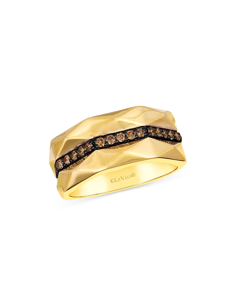 Bloomingdale's Men's Brown Diamond Band Ring In 14k Yellow Gold, 0.35 Ct. T. W. In Brown/gold