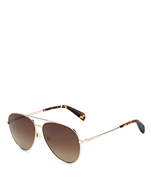Shop Rag & Bone Aviator Sunglasses, 59mm In Gold/brown Gradient