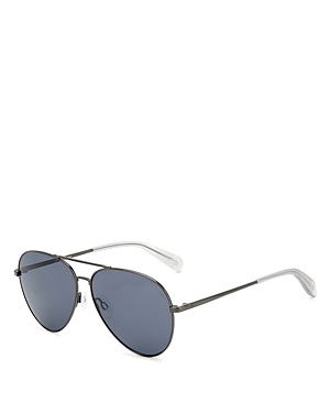 Shop Rag & Bone Aviator Sunglasses, 59mm In Gray/blue Solid