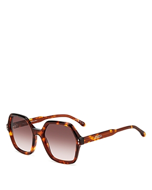 Isabel Marant Square Sunglasses, 55mm In Havana/brown Gradient