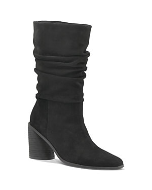 Charles David Women's Fuse Mid Calf Slouch Boots In Black Suede