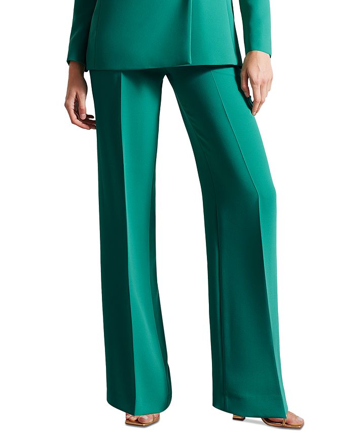 Ted Baker LLAYLAT High Waisted Wide Leg Twill Trousers | Bloomingdale's