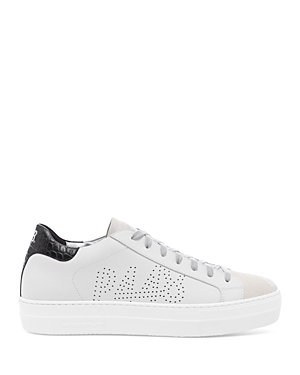 Shop P448 Women's F23 Thea Lace Up Low Top Sneakers In White/black