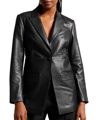 Ted Baker - Melliie Leather Longline Single Breasted Jacket