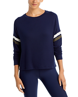 Aqua Athletic Stripe Sleeve Knit Sweatshirt - 100% Exclusive In Myth