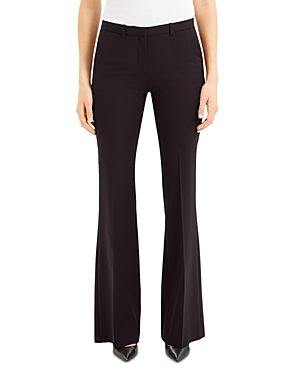 Shop Theory Demitria Wool-blend Flared Pants In Mink