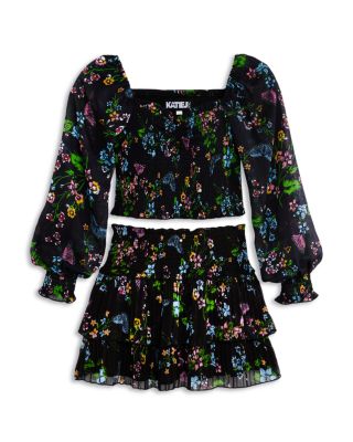 KatieJnyc - Girls' Chloe Sheer Sleeve Top and Chelsea Skirt Set - Big Kid