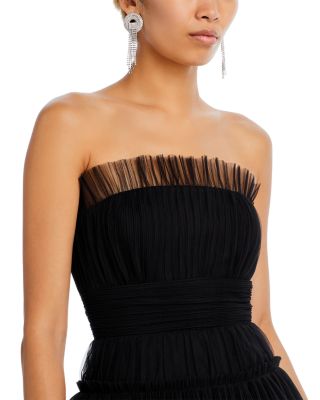 Strapless Tiered Tulle Mini Dress