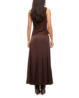 low back brown dress JOAH Brown Adjustable Fitted Cross Back Ribbed Midi Dress with Square Neck | Light Brown