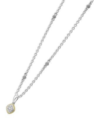 18K Yellow Gold & Sterling Silver Rittenhouse Diamond Cluster Pendant Necklace, 16-18"