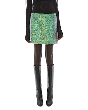 Helmut Lang Relaxed Fit Sequin Mini Skirt In Mirror