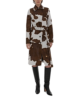 Shop Helmut Lang Leather Trench Coat In Calf Multi