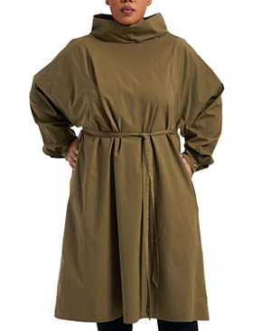 Shop Pari Passu Plus Size Judith Cowl Neck Dress In Olive Green