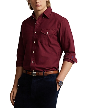 Polo Ralph Lauren Classic Fit Garment Dyed Oxford Shirt In Classic Wine