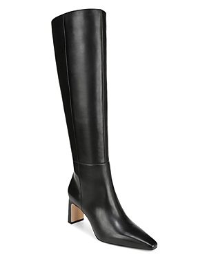 Sam Edelman Women's Sylvia Pointed Toe High Heel Boots In Black Leather