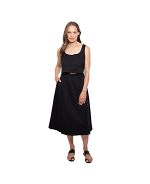 Shop Madri Collection Crossover Nursing Dress In Black