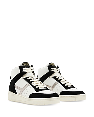 Shop Allsaints Women's Pro High Top Sneakers In White/black