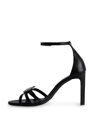 Women's Amee Wing Embossed Ankle Strap High Heel Sandals