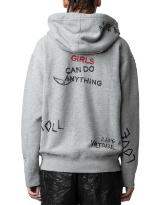Zadig & Voltaire Spencer Manifesto Zip Front Hoodie
