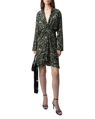 Rozo Floral Print Silk Dress