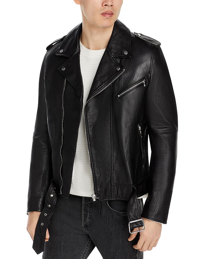 HUGO Lowis Leather Moto Jacket | Bloomingdale's