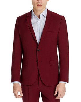 St. John Collection Knits Burgundy Jacket Pants L 10 12 2pc Suit Velvet  Buttons