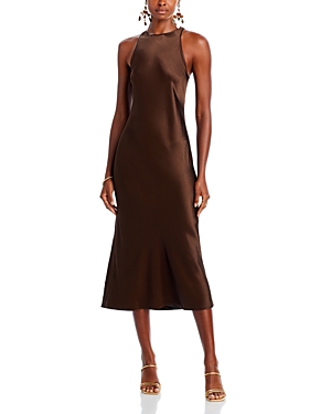 Rails Solene Satin Midi Dress In Moss