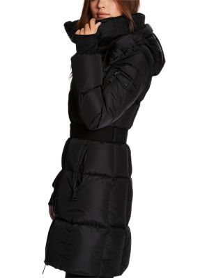 Noho Belted Hooded Long Puffer Coat