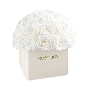 Rose Box Nyc 35 Rose Ceramic Arrangement In Pure White