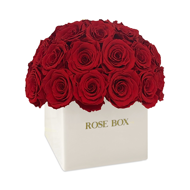 Rose Box Nyc 35 Rose Ceramic Arrangement In Red Flame