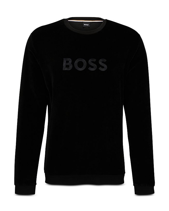 BOSS Cotton Blend Velour Regular Fit Crewneck Sweatshirt | Bloomingdale's