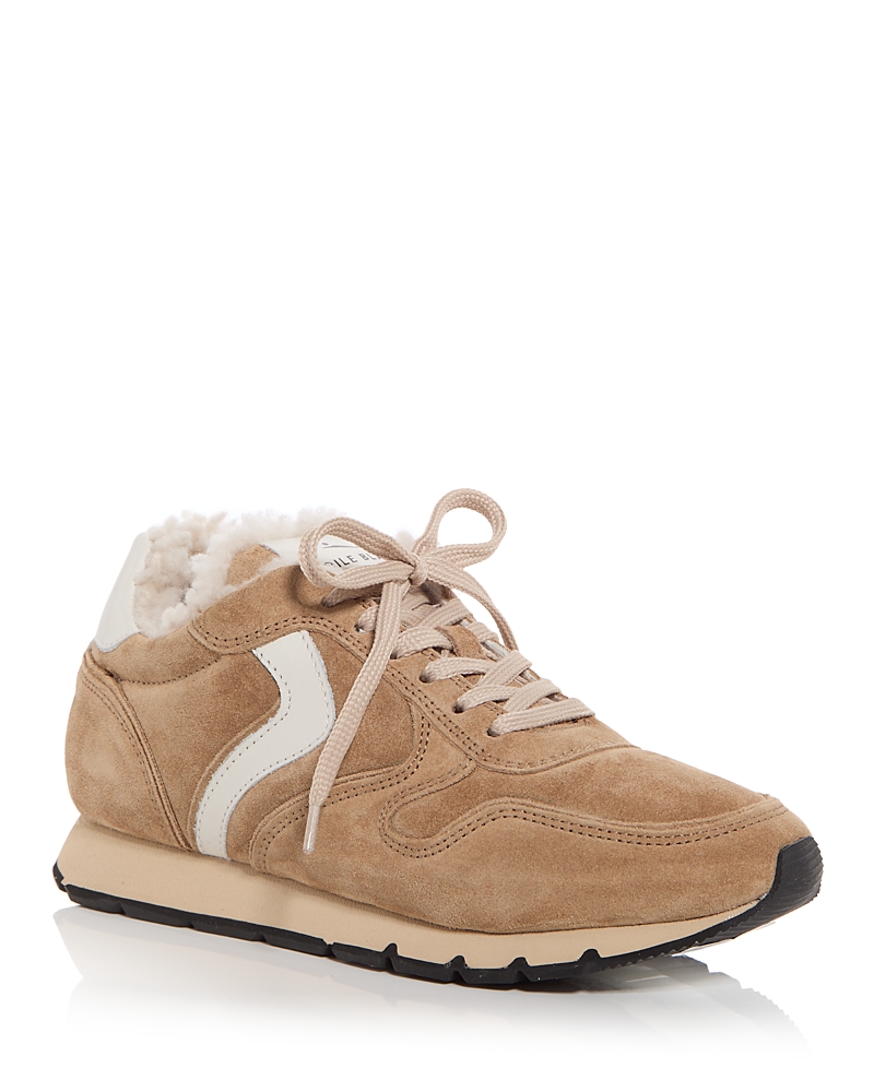 Voile Blanche Julia Pump Shearling Trainers In Tobacco Ice