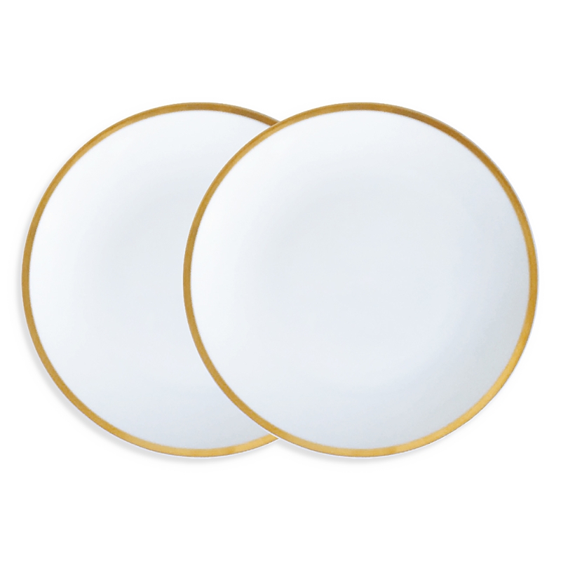 Prouna Golden Edge 8 Salad Dessert Plate, Set Of 2 In Gold