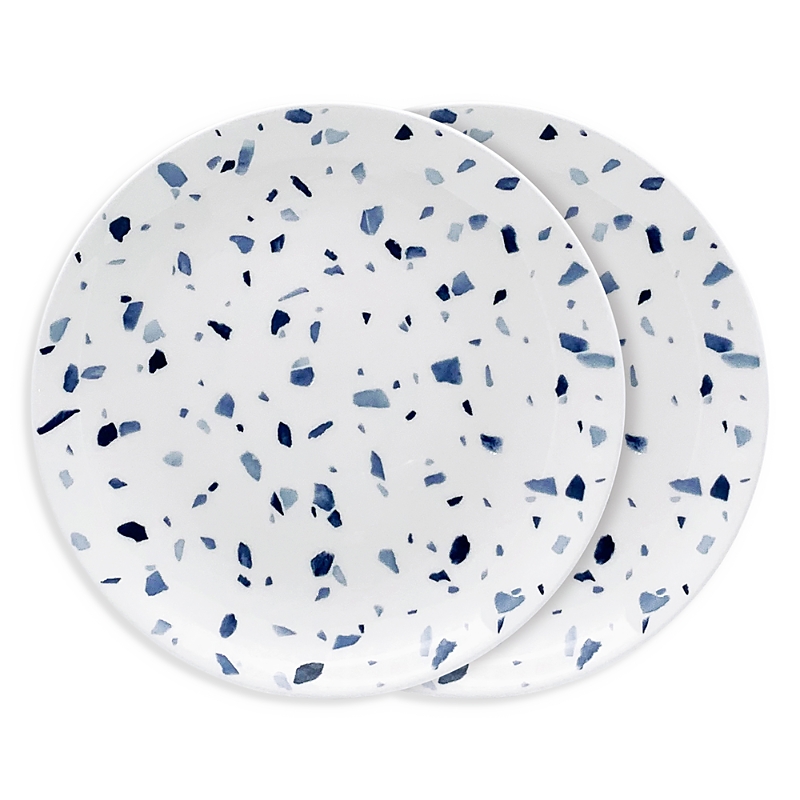 Twig New York Terrazzo Azzurro Salad/dessert Plates, Set Of 2 In Blue