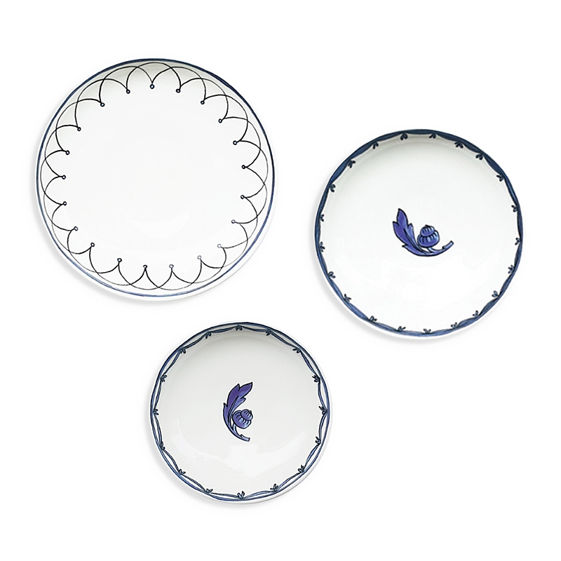 Prouna H. Blue Bird Assorted Canape Dishes, Set Of 3 In Blue