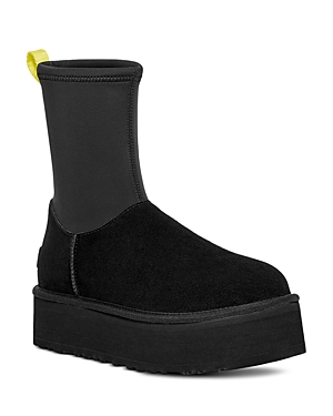 Ugg Womens Black Classic Dipper Suede And Rubber Boots In Black