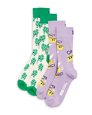 Shop Happy Socks X Nyt Cooking Cilantrophile & Cheesemonger Socks Gift Set In Beige