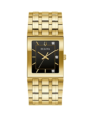 Shop Bulova Marc Anthony Modern Quadra Watch, 30mm X 40.5mm In Black/gold